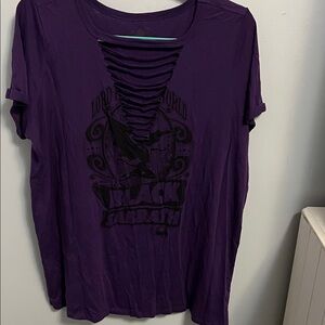 Black Sabbath Purple Graphic Cut-Out Women Top